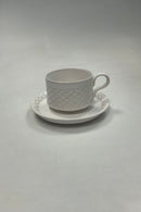 Bing og Grøndahl/Kronjyden Stentøj Hvid Cordial Kaffekop og Underkop No 305