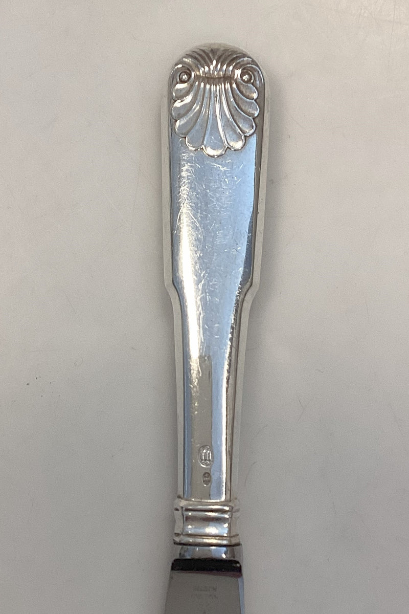 W & S Sørensen / Fredericia Sølv Middagskniv Musling