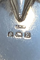 Engelsk J.H.W. Sterling sølv Sukkerske med håndtag af grøn agat