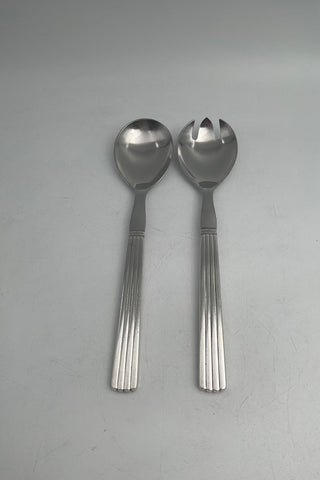 Georg Jensen Bernadotte Sterling Sølv / Stål Salat Sæt No. 132