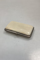 Antik Cigaretetui i Sølvplet med Elfenben