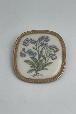 Royal Copenhagen Flora Broche / Vedhæng I Porcelæn og Sterling Sølv (Anton Michelsen)
