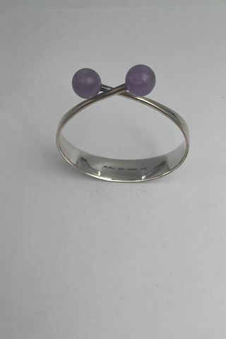 Hans Hansen Sterling Sølv Armring No 243 Lilla Quartz