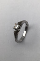 Georg Jensen og Wendel 18K Hvidguld Solitairering med Brillant - Danam Antik