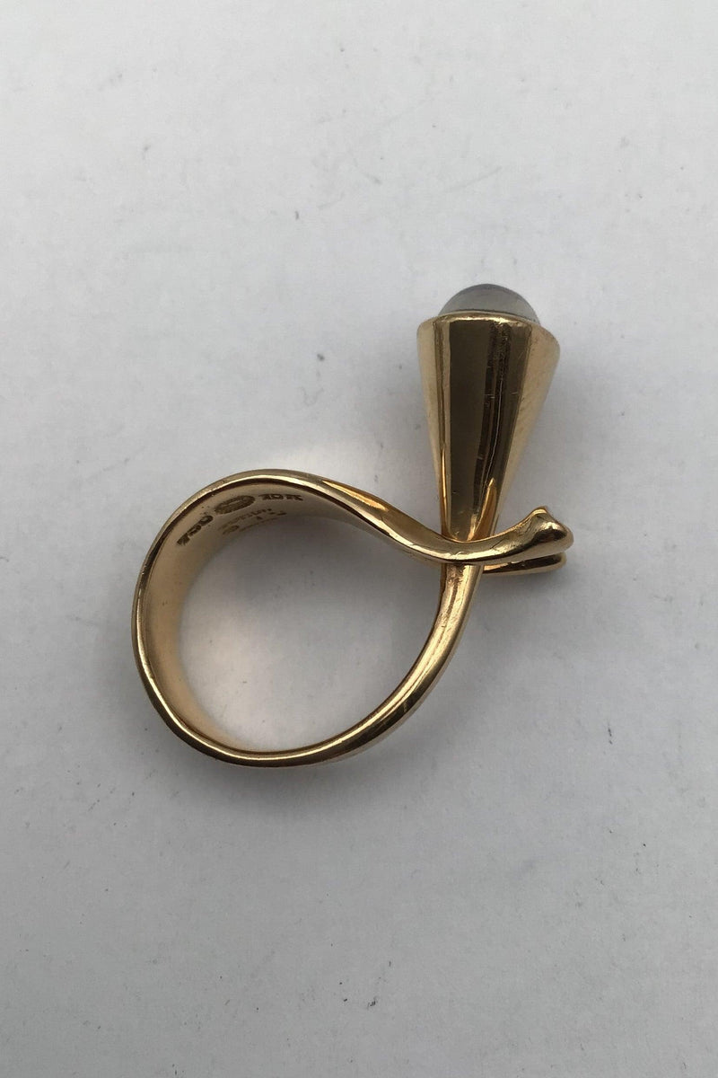 Georg Jensen 18K Guld Ring No 915 Månesten Torun - Danam Antik