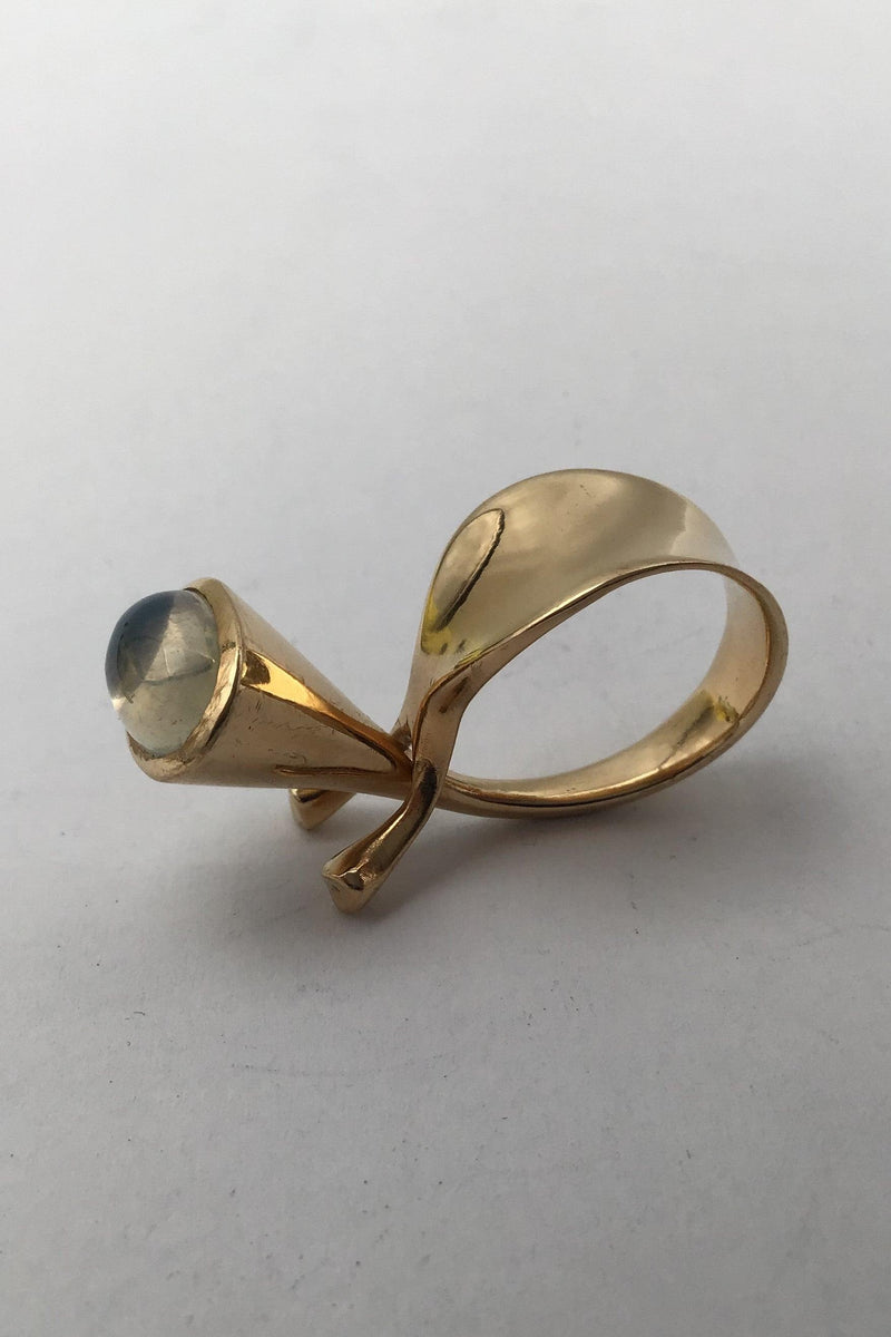 Georg Jensen 18K Guld Ring No 915 Månesten Torun - Danam Antik