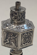 Udenlandsk Olielampe i sølv med ibenholt stilk&nbsp;