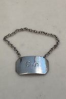 Dansk Gin Sterling sølv Flaske mærkat 925S