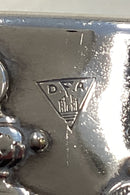 DFA Sukker / kandis Bowl i sølvplet med blå glas indsats