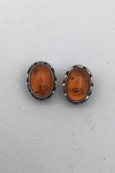 Georg Jensen Sterling Sølv Øreclips Årssmykke 2001 Rav - Danam Antik