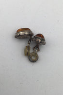 Georg Jensen Sterling Sølv Øreclips Årssmykke 2001 Rav - Danam Antik