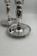 Par Georg Jensen Sølv 2 armet Lysestager med 4 fødder No. 114