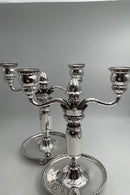 Par Georg Jensen Sølv 2 armet Lysestager med 4 fødder No. 114