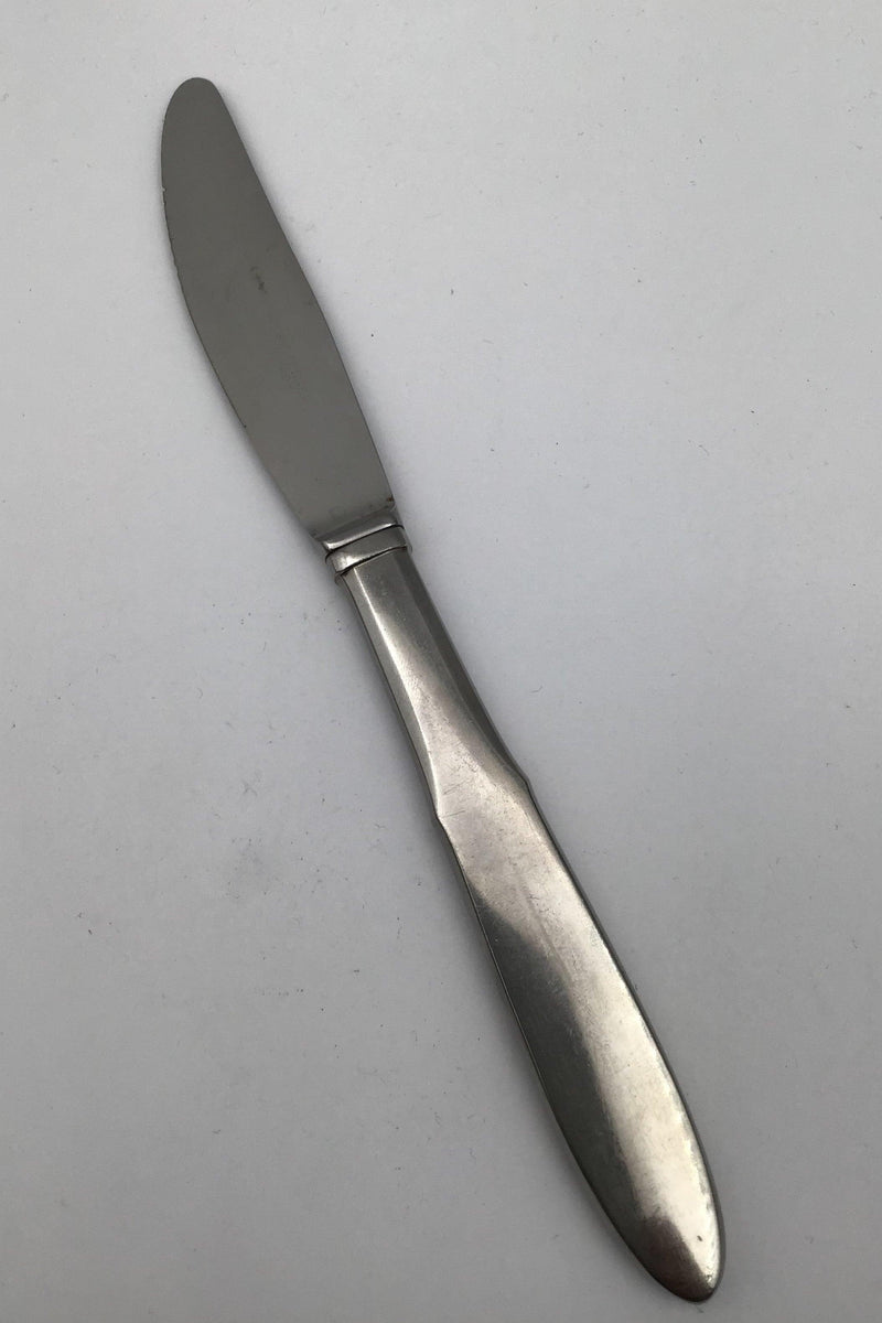 Georg Jensen Mitra Mat Stainless Spisekniv langt skaft, kort blad, med skær - Danam Antik