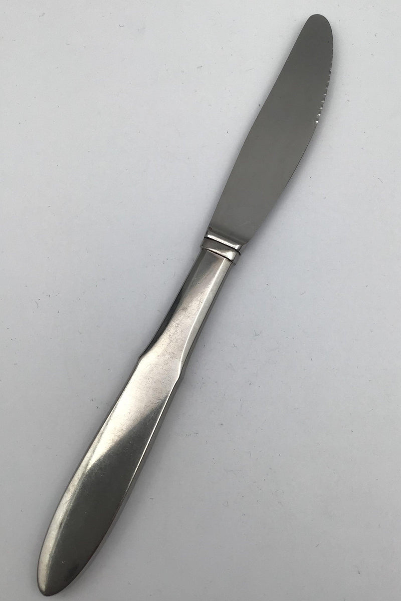 Georg Jensen Mitra Mat Stainless Spisekniv langt skaft, kort blad, med skær - Danam Antik