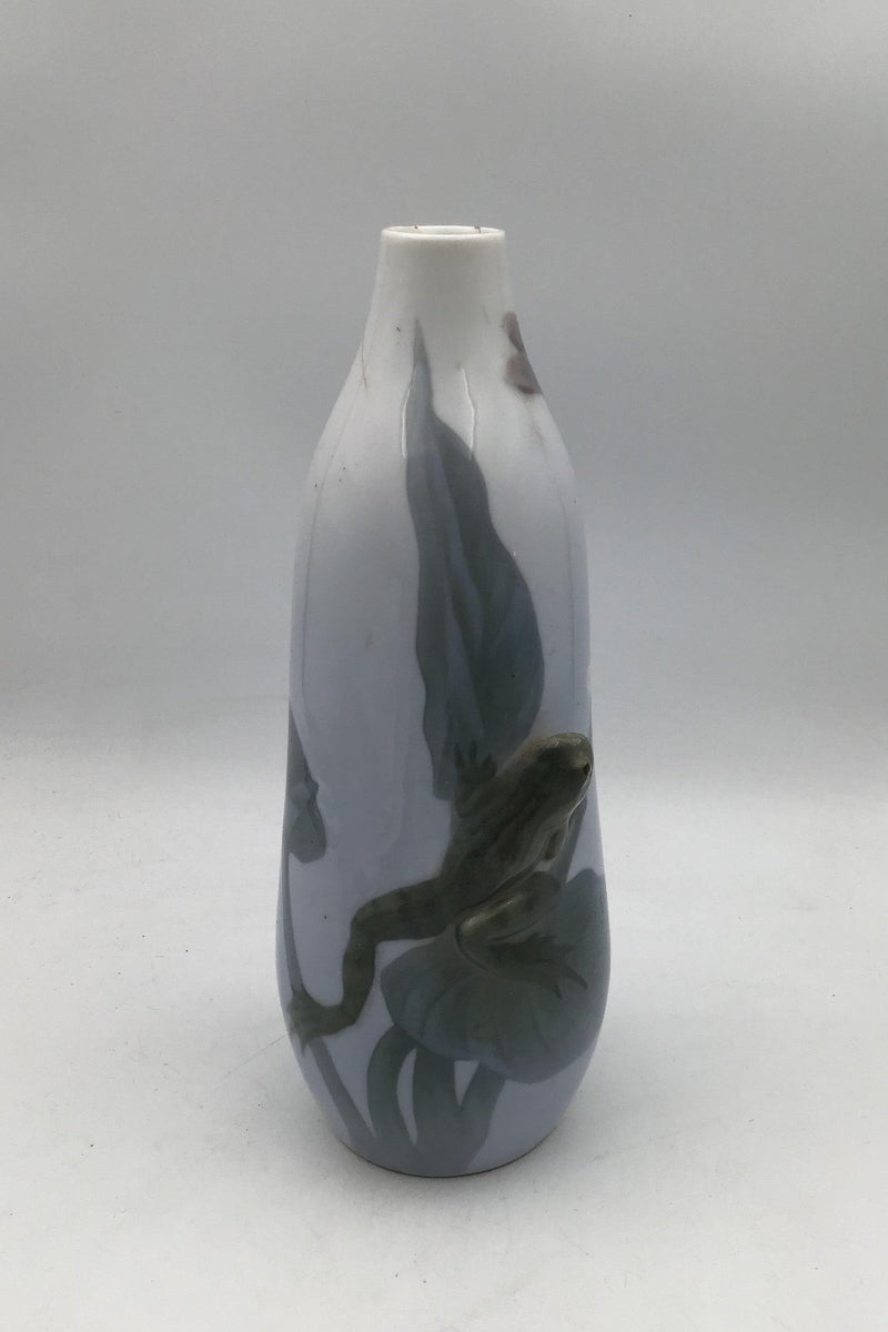 Royal Copenhagen Art Nouveau Vase med Frø og Guldsmed No 465/250 - Danam Antik