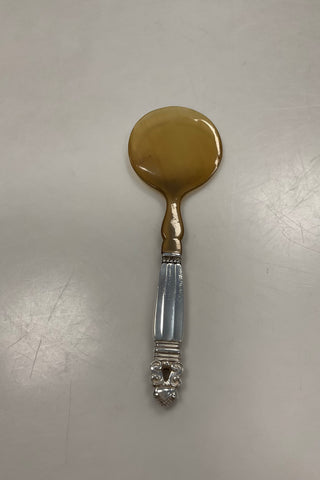 Georg Jensen Silver / Horn Acorn Serving Spatula No. 206