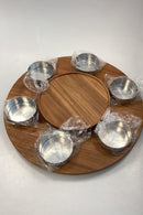 Stelton Lazy Susan fondue drejefad med 6 skåle af rustfrit stål