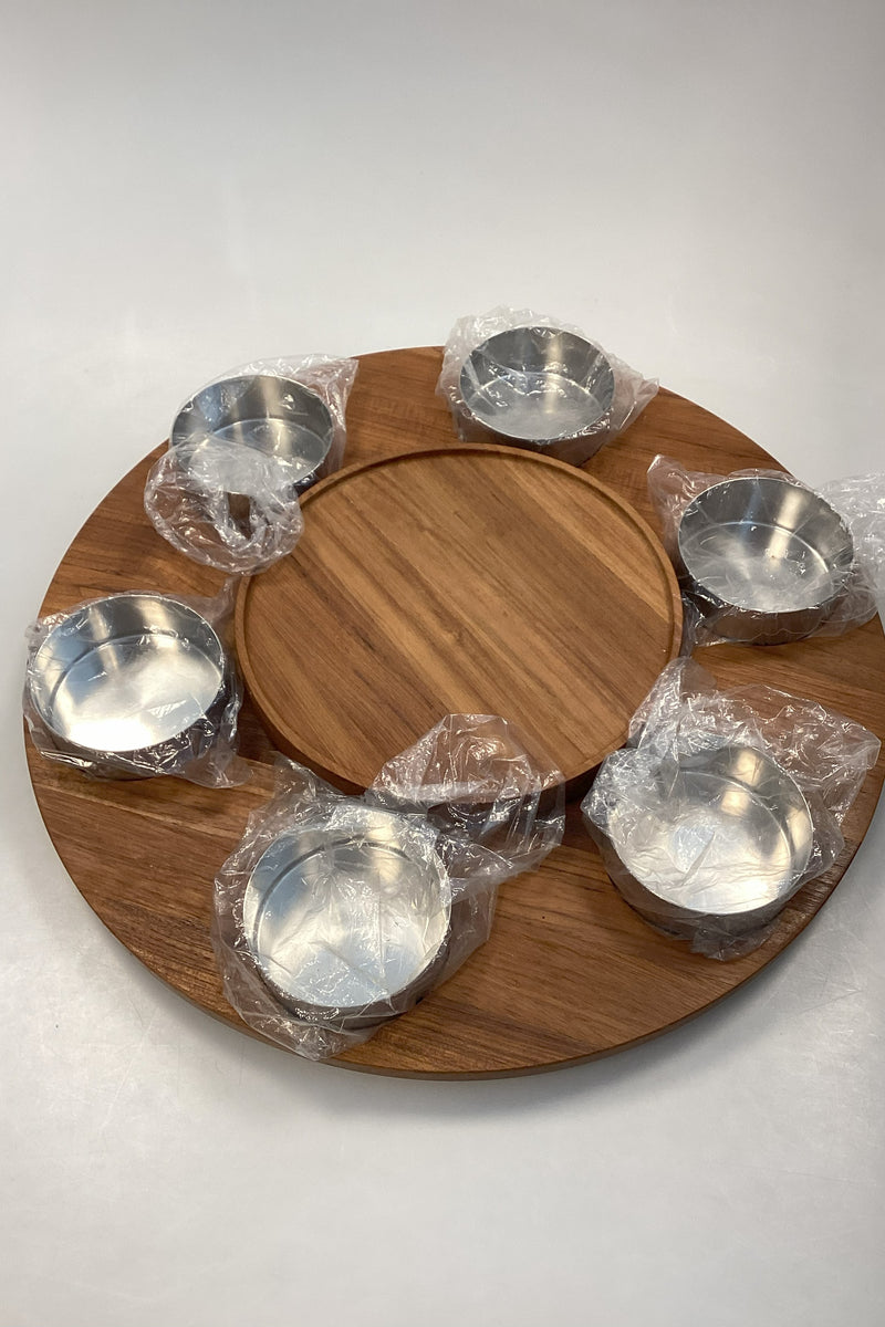 Stelton Lazy Susan fondue drejefad med 6 skåle af rustfrit stål