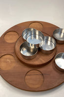 Stelton Lazy Susan fondue drejefad med 6 skåle af rustfrit stål