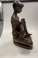 Royal Copenhagen Figur Stentøj Johannes Hedegaard No 20885. Dreng med hane