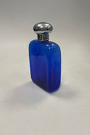 Carlo Moretti Murano Glas Flaske i blåt glas med stål låg