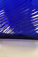 Carlo Moretti Murano Glas Flaske i blåt glas med stål låg