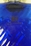 Carlo Moretti Murano Glas Flaske i blåt glas med stål låg