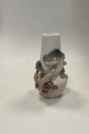 Royal Copenhagen Art Nouveau Vase med Snegl og Svampe No. 302/192