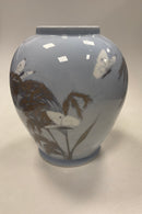 Royal Copenhagen Art Nouveau Unika Vase by Carl Mortensen with butterflies, dated March 1900