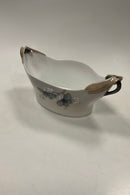 Royal Copenhagen Art Nouveau Oval Skål med Sølvsmede håndtag og sommerfugl dekoration No. 1528 / 323
