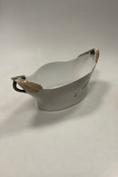 Royal Copenhagen Art Nouveau Oval Skål med Sølvsmede håndtag og sommerfugl dekoration No. 1528 / 323