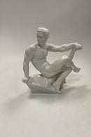 Dahl Jensen Blanc de Chine Figur Hercules af Jens Jacob Bregnø No. 1179  Måler 25cm / 9.84 inch   Har brændingsfejl, nøk på hånden, se billede