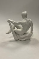 Dahl Jensen Blanc de Chine Figur Hercules af Jens Jacob Bregnø No. 1179  Måler 25cm / 9.84 inch   Har brændingsfejl, nøk på hånden, se billede