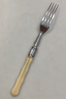 Udenlandsk Frokostgaffel i Sølvplet med Skaft af Ben