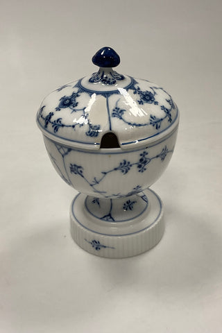Royal Copenhagen Musselmalet Riflet Marmelade Krukke med Låg No. 2124