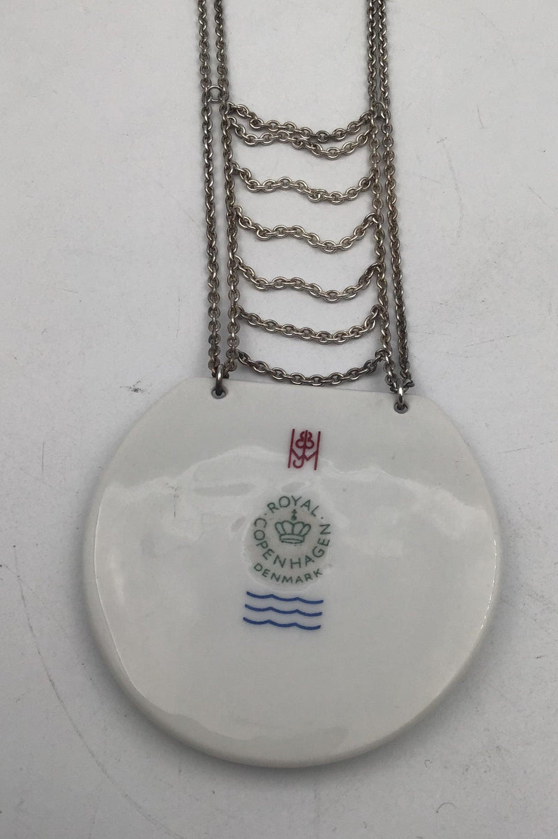 Royal Copenhagen / A. Michelsen Porcelæn / Sterling Sølv Halskæde - Danam Antik
