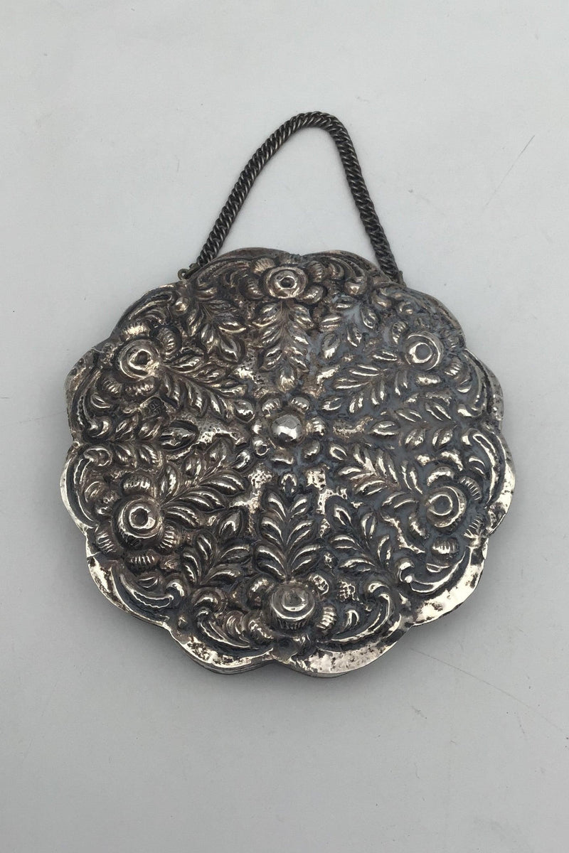 Sølv Taskespejl med kæde - Danam Antik