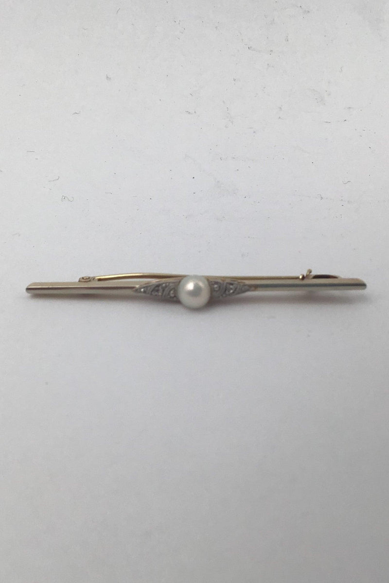David Andersen 14K Guld Broche med Perle - Danam Antik