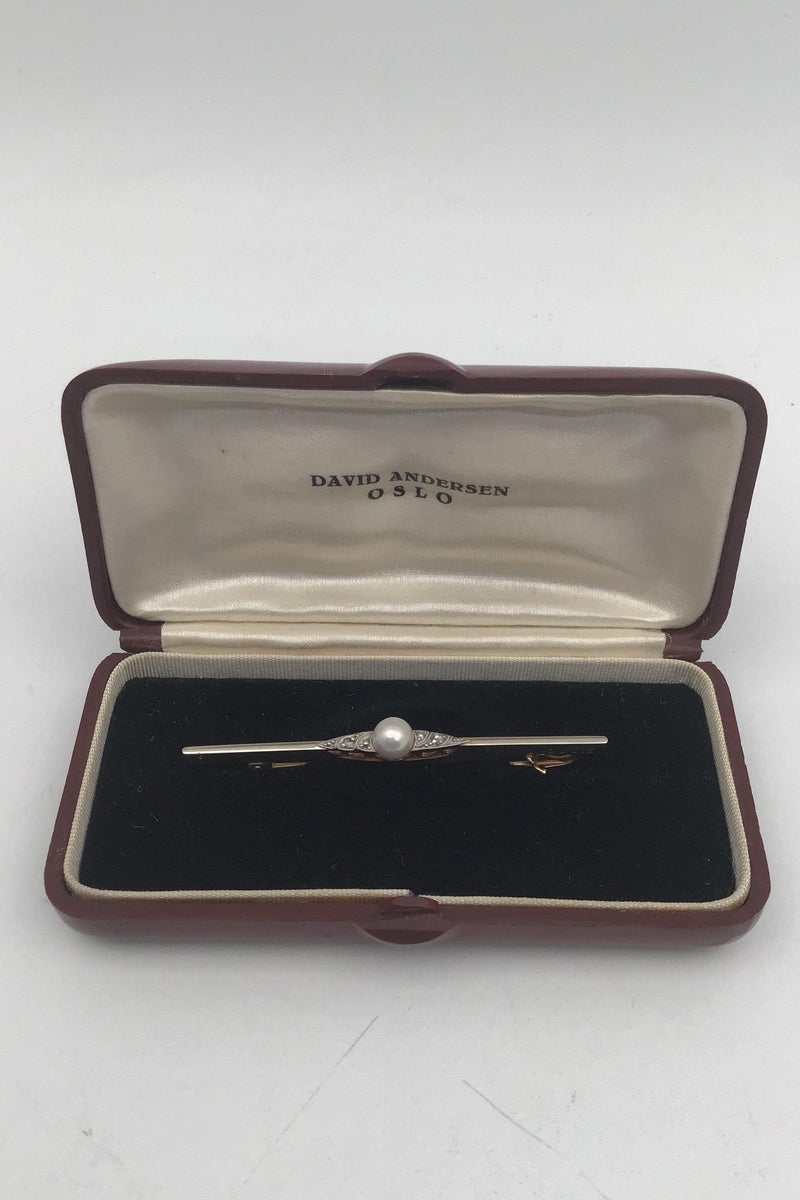 David Andersen 14K Guld Broche med Perle - Danam Antik