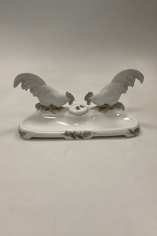 Royal Copenhagen Art Nouveau Skrivesæt med 2 høns No 524