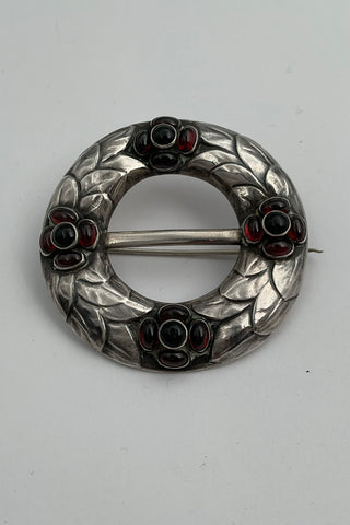 Tidlig Georg Jensen Sølv Broche No. 4 (Granater)