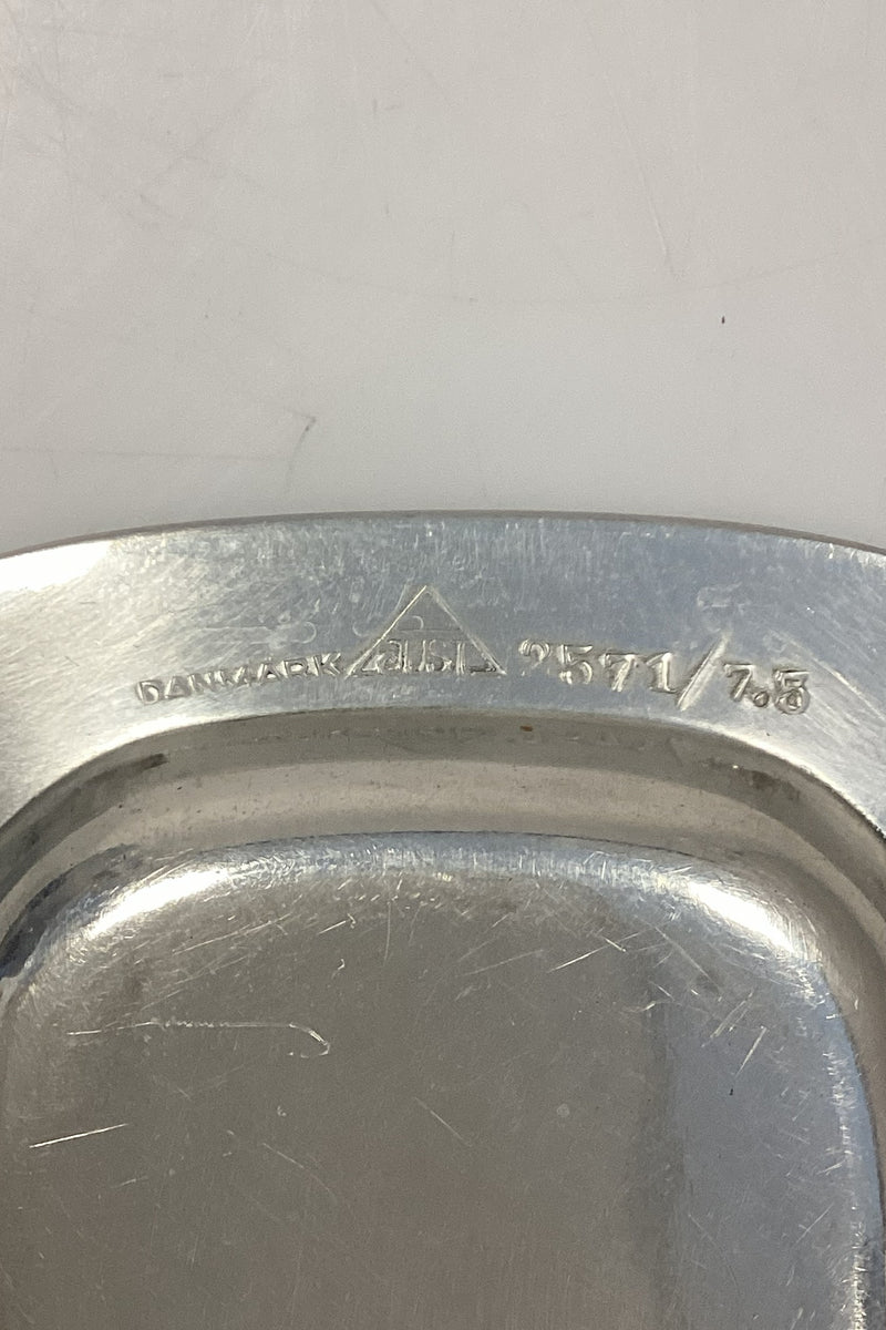 Just Andersen Firkantet flad Skål af Tin, No. 2571/7.5