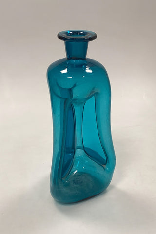 Holmegaard / Kastrup Glassworks triangular Kluk Carafe in Blue Glass without lid