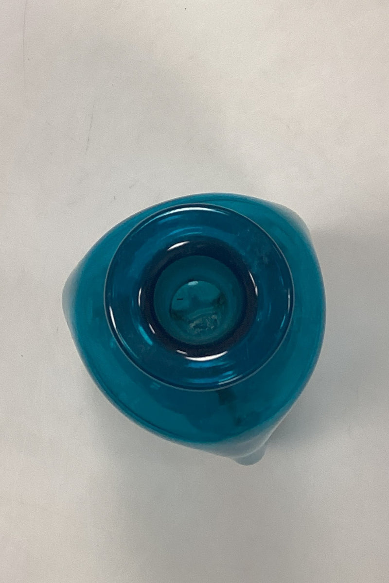 Holmegaard / Kastrup Glasværk trekantet Kluk Karaffel i Blåt Glas uden låg