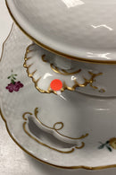 Royal Copenhagen Saksisk Blomst Let Terrin No. 1666 med underfad No. 493/1671