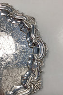 Ornamenteret Engelsk Sølvplet Serveringsbakke