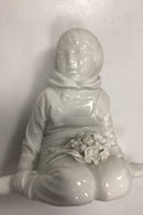 Royal Copenhagen Blanc de Chine Figurine - Boy with flowers from Greenland No. 12419