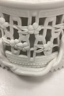 Royal Copenhagen Hvid Flora Danica / Perlestel Frugtskål No. 397