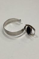 Israeli Bracelet in Sterling Silver with Black Stone